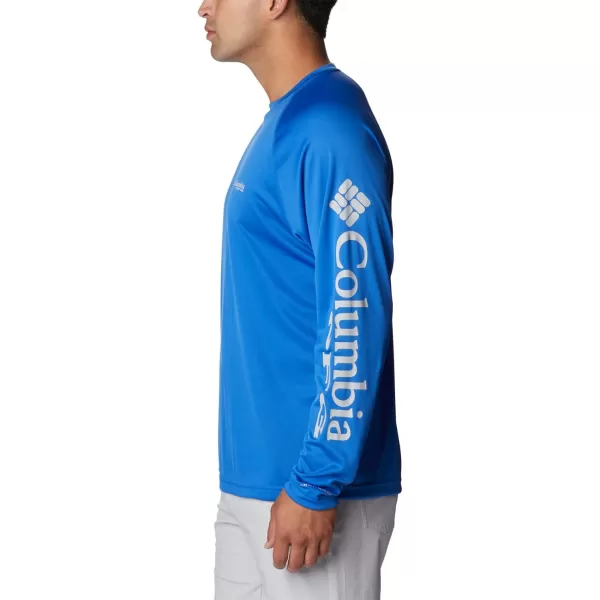 Columbia Mens Terminal Tackle PFG Sleeve LS ShirtVivid BlueCool Grey Logo