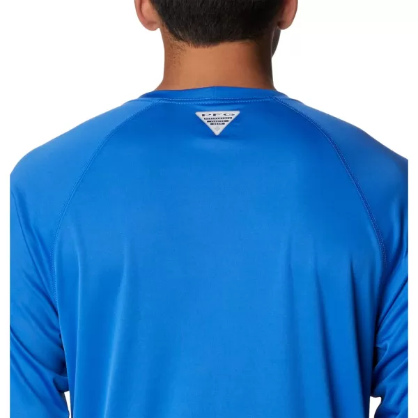 Columbia Mens Terminal Tackle PFG Sleeve LS ShirtVivid BlueCool Grey Logo