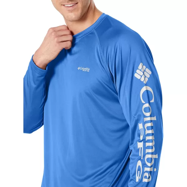 Columbia Mens Terminal Tackle PFG Sleeve LS ShirtVivid BlueCool Grey Logo