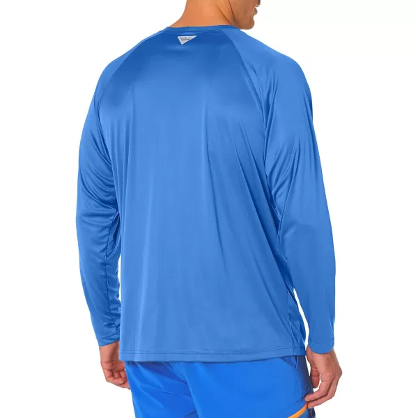 Columbia Mens Terminal Tackle PFG Sleeve LS ShirtVivid BlueCool Grey Logo