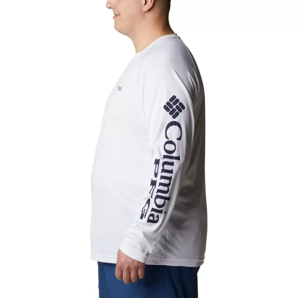 Columbia Mens Terminal Tackle PFG Sleeve LS ShirtWhiteNightshade Logo