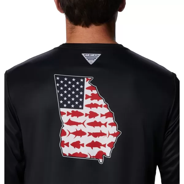 Columbia Mens Terminal Tackle PFG Statetriot Long SleeveBlackRed Spark Ga