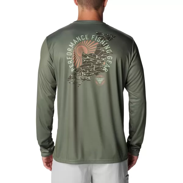 Columbia Mens Terminal Tackle PFG Tarpon Rise Long SleeveCypressTrout PrintAnadromous