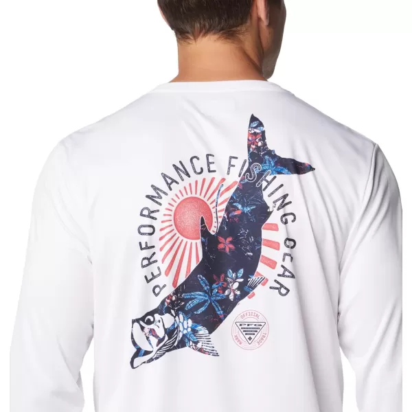 Columbia Mens Terminal Tackle PFG Tarpon Rise Long SleeveWhiteTarpon PrintPalmeria