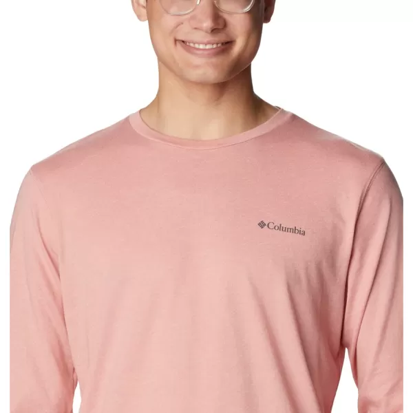 Columbia Mens Thistletown Hills Long Sleeve CrewDark Coral Heather