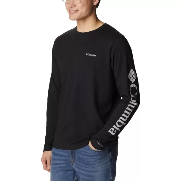 Columbia Mens Thistletown Hills Long Sleeve Logo TeeBlack