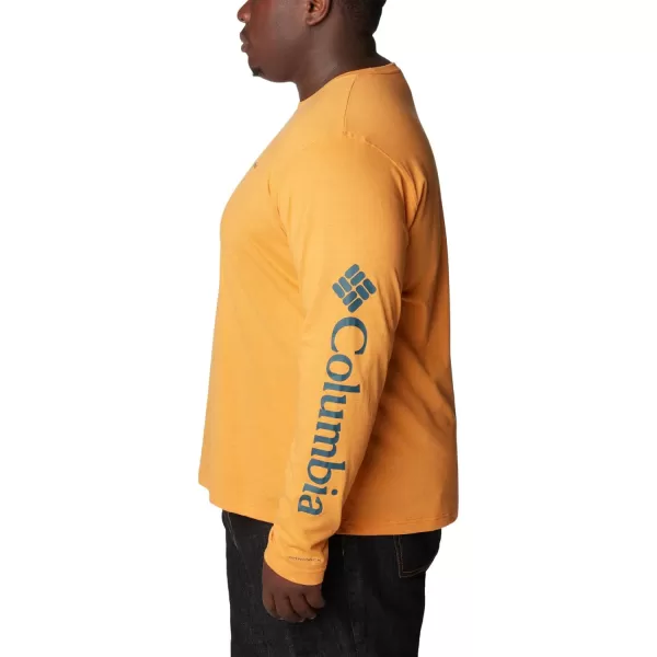 Columbia Mens Thistletown Hills Long Sleeve Logo TeeBright Orange Heather