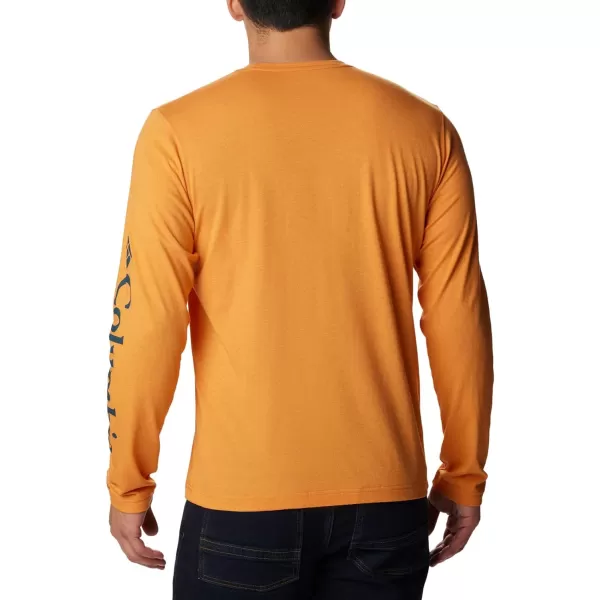 Columbia Mens Thistletown Hills Long Sleeve Logo TeeBright Orange Heather