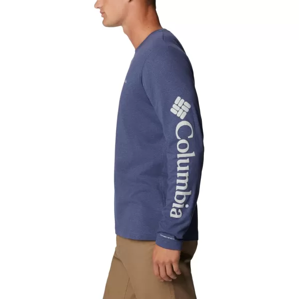 Columbia Mens Thistletown Hills Long Sleeve Logo TeeDark Mountain Heather