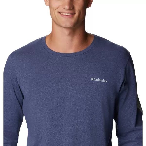 Columbia Mens Thistletown Hills Long Sleeve Logo TeeDark Mountain Heather