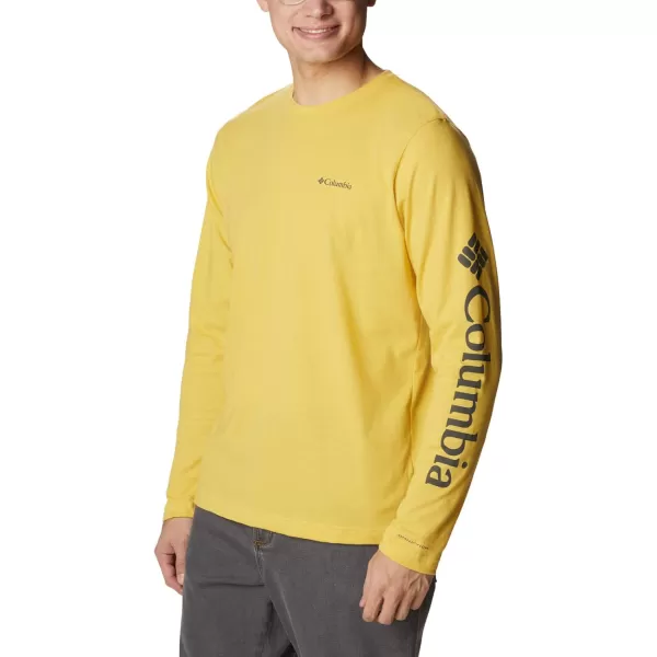 Columbia Mens Thistletown Hills Long Sleeve Logo TeeGolden Nugget