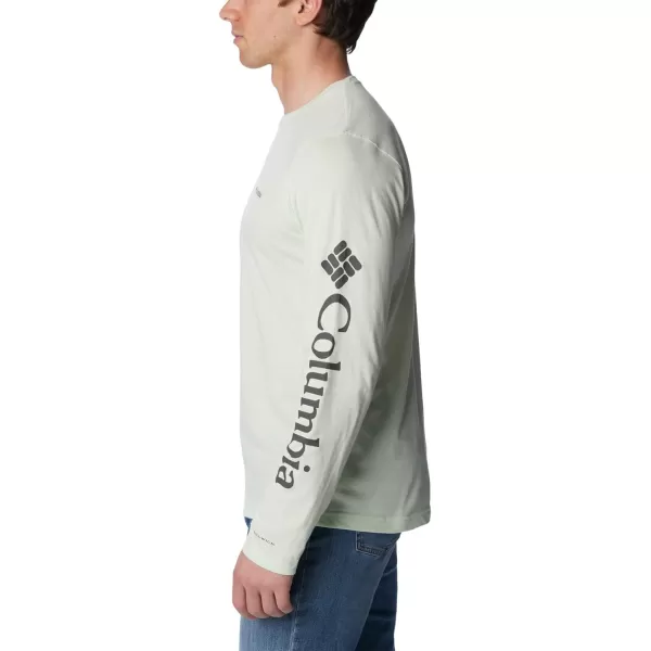 Columbia Mens Thistletown Hills Long Sleeve Logo TeeIce Green Heather