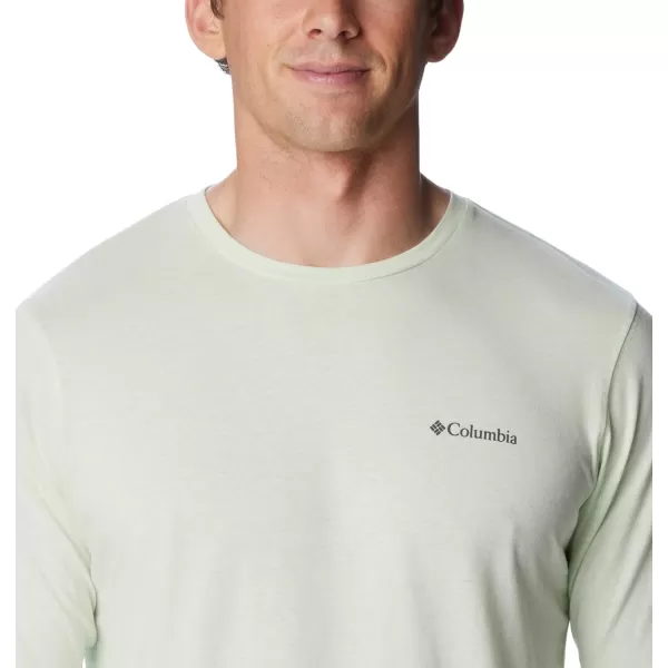 Columbia Mens Thistletown Hills Long Sleeve Logo TeeIce Green Heather