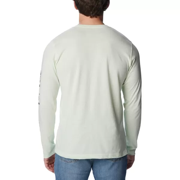 Columbia Mens Thistletown Hills Long Sleeve Logo TeeIce Green Heather