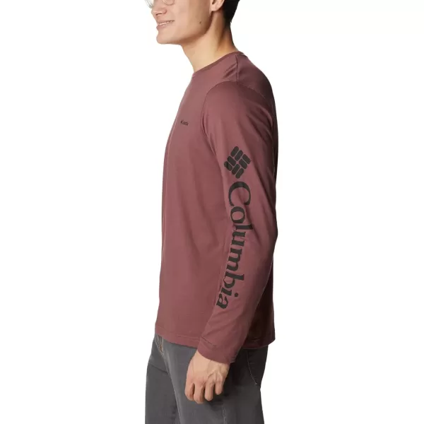 Columbia Mens Thistletown Hills Long Sleeve Logo TeeLight Raisin