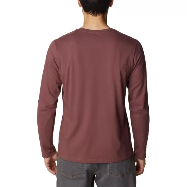 Columbia Mens Thistletown Hills Long Sleeve Logo TeeLight Raisin