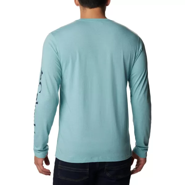 Columbia Mens Thistletown Hills Long Sleeve Logo TeeShasta Heather