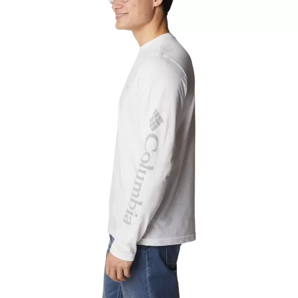 Columbia Mens Thistletown Hills Long Sleeve Logo TeeWhite