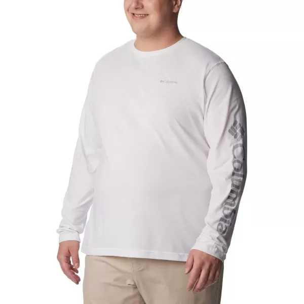 Columbia Mens Thistletown Hills Long Sleeve Logo TeeWhite