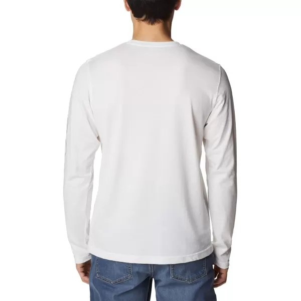 Columbia Mens Thistletown Hills Long Sleeve Logo TeeWhite