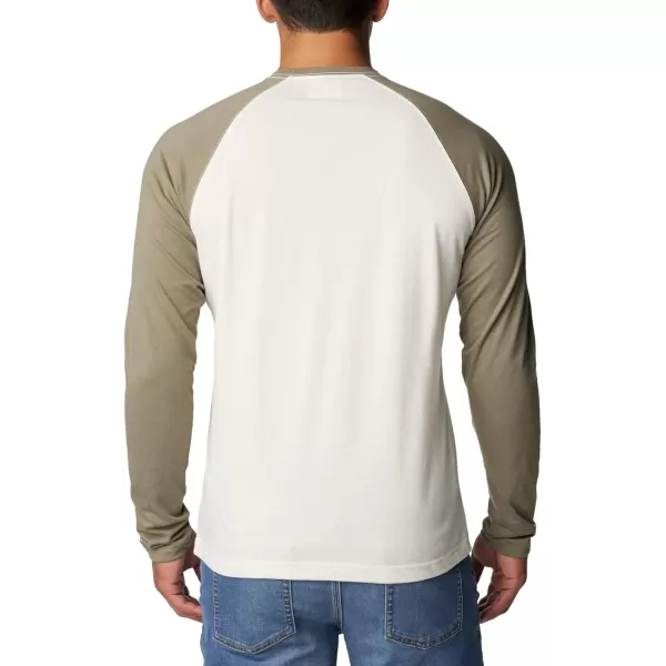 Columbia Mens Thistletown Hills Raglan TeeChalk Heather Stone Green