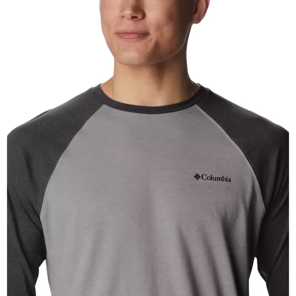 Columbia Mens Thistletown Hills Raglan TeeCity Grey Heather Shark Heather