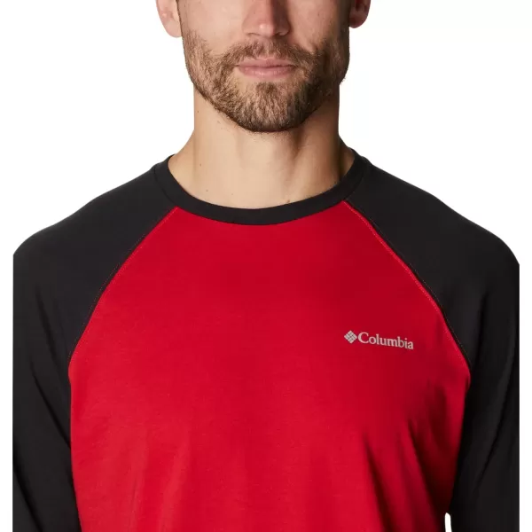 Columbia Mens Thistletown Hills Raglan TeeMountain RedBlack