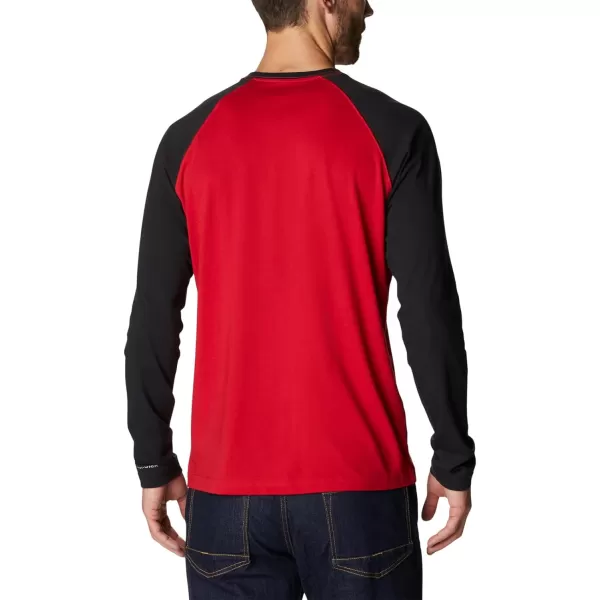 Columbia Mens Thistletown Hills Raglan TeeMountain RedBlack