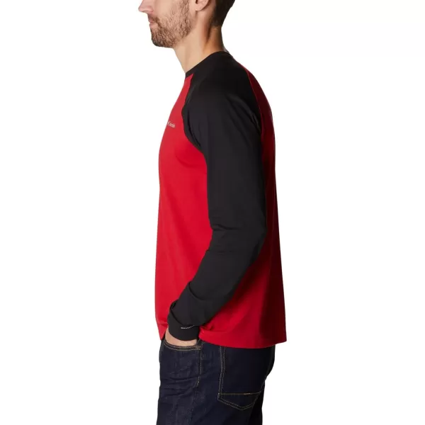 Columbia Mens Thistletown Hills Raglan TeeMountain RedBlack