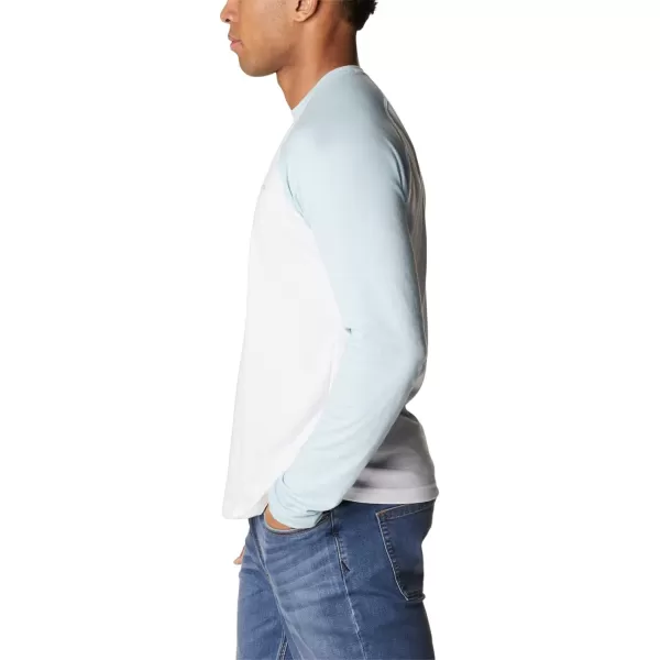 Columbia Mens Thistletown Hills Raglan TeeWhiteSky Blue Heather