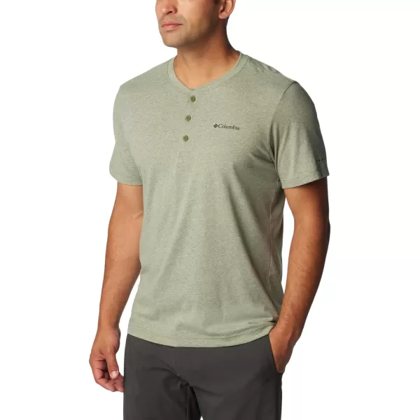 Columbia Mens Thistletown Hills Short Sleeve HenleyCanteen Heather