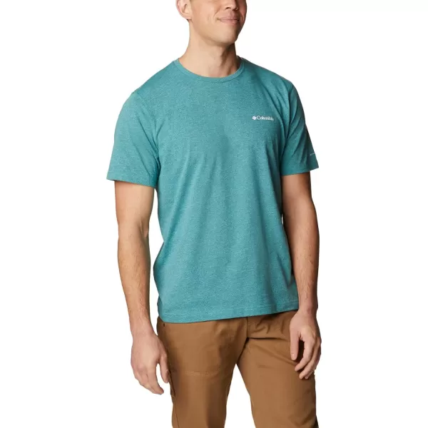 Columbia Mens Thistletown Hills Short SleeveElectric TurquoiseCollegiate Navy