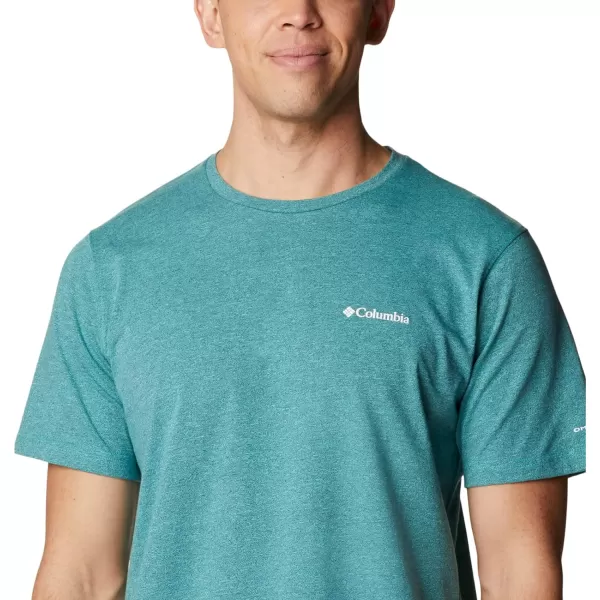 Columbia Mens Thistletown Hills Short SleeveElectric TurquoiseCollegiate Navy