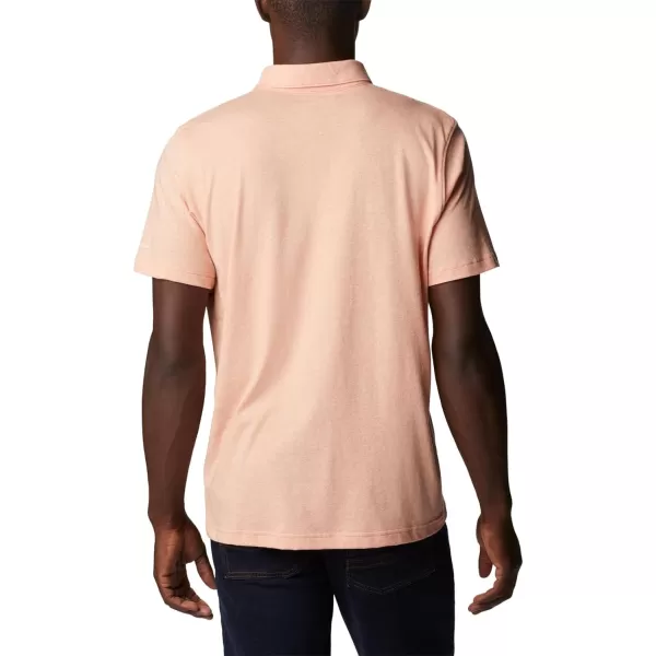 Columbia Mens Thistletown Hills Stripe PoloSummer Peach Heather