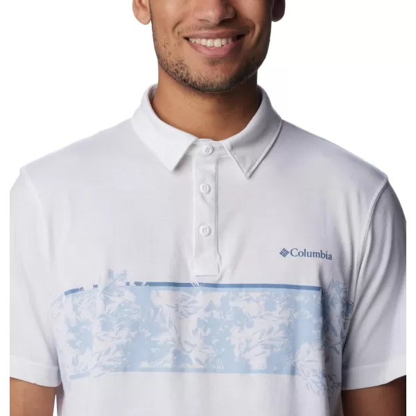 Columbia Mens Thistletown Hills Stripe PoloWhite