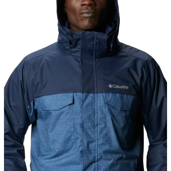 Columbia Mens Timberline Triple Interchange Winter JacketNight Tide Jacquard TextureColl Navy