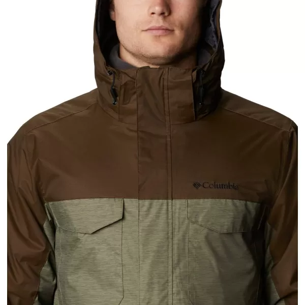 Columbia Mens Timberline Triple Interchange Winter JacketStone Green Jacquard TextureOlive Grn