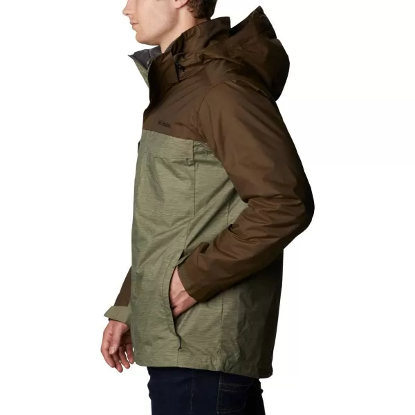 Columbia Mens Timberline Triple Interchange Winter JacketStone Green Jacquard TextureOlive Grn