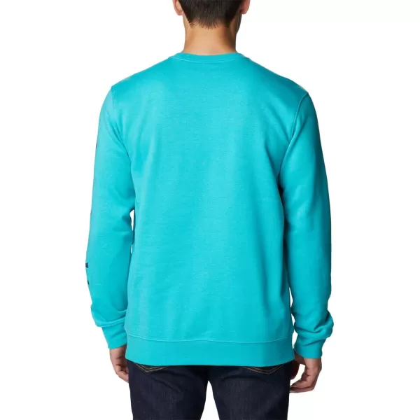 Columbia Mens Trek CrewBright Aqua HeatherCsc Sleeve Logo