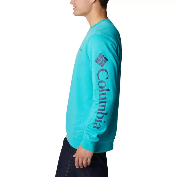 Columbia Mens Trek CrewBright Aqua HeatherCsc Sleeve Logo