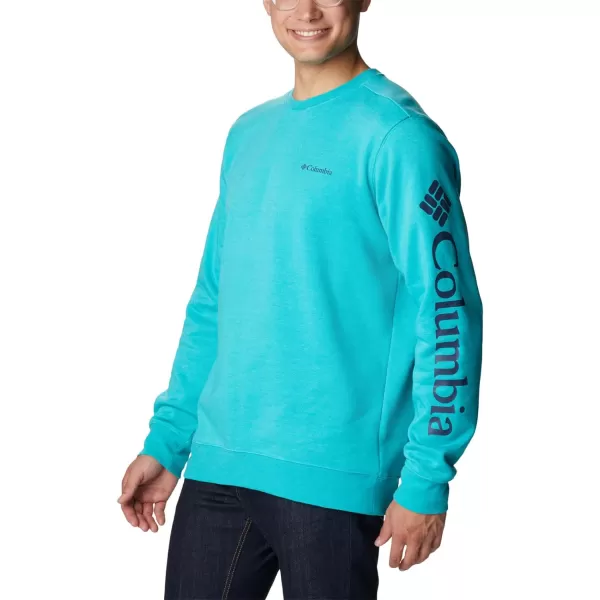 Columbia Mens Trek CrewBright Aqua HeatherCsc Sleeve Logo