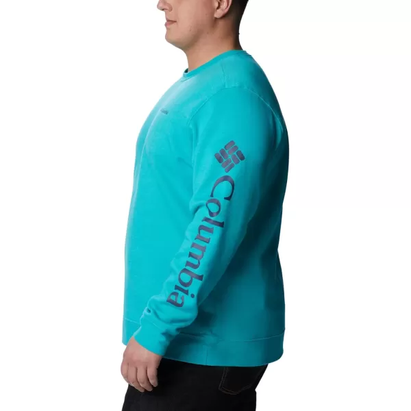 Columbia Mens Trek CrewBright Aqua HeatherCsc Sleeve Logo