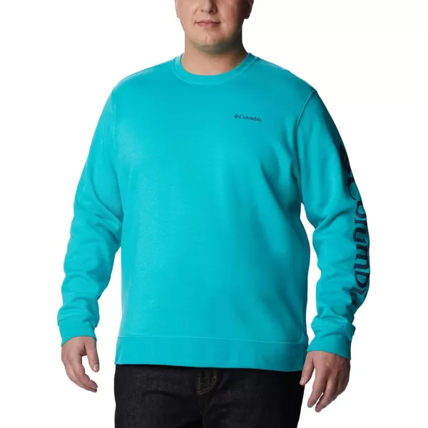 Columbia Mens Trek CrewBright Aqua HeatherCsc Sleeve Logo