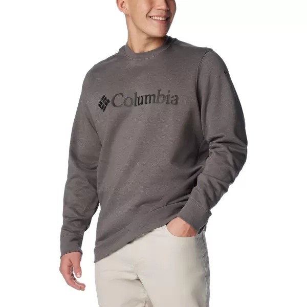 Columbia Mens Trek CrewCharcoal HeatherCsc Branded Logo