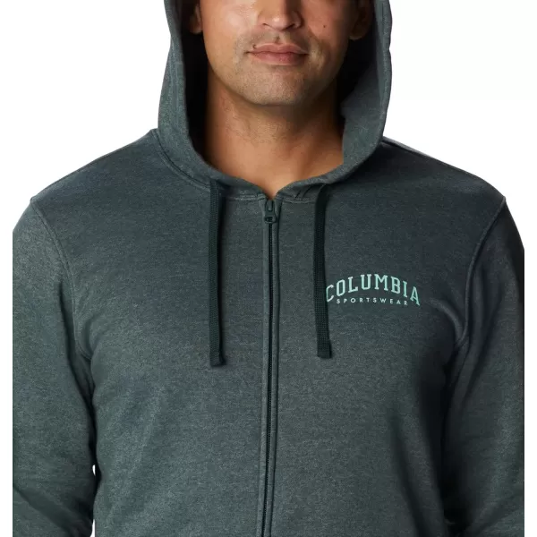 Columbia Mens Trek Full Zip HoodieSpruce HeatherArched Brand Logo