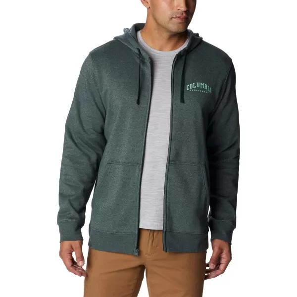 Columbia Mens Trek Full Zip HoodieSpruce HeatherArched Brand Logo