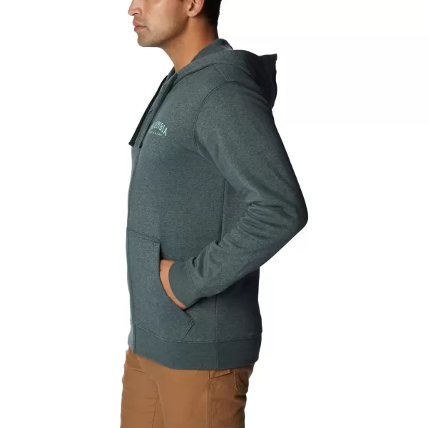 Columbia Mens Trek Full Zip HoodieSpruce HeatherArched Brand Logo