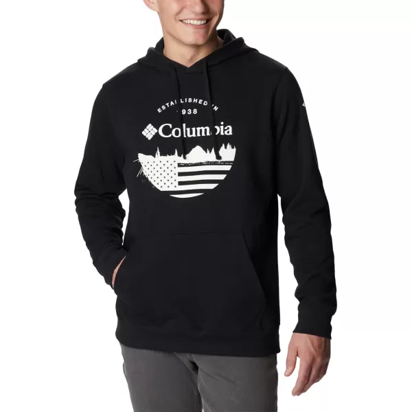 Columbia Mens Trek Graphic HoodieBlackFun With Flags Graphic