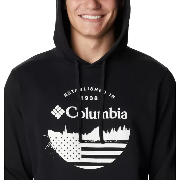 Columbia Mens Trek Graphic HoodieBlackFun With Flags Graphic