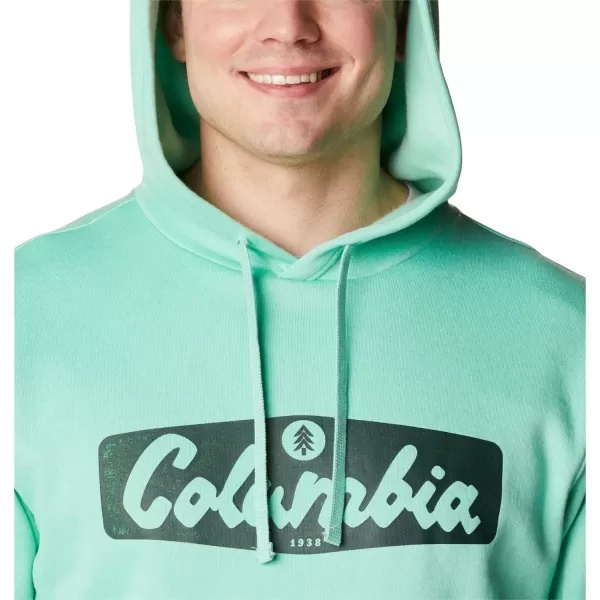 Columbia Mens Trek Graphic HoodieKelp HeatherHex Script